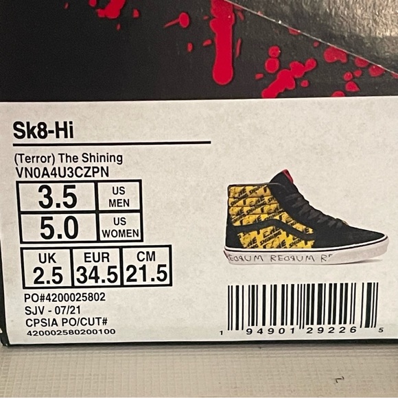 Vans Sk8-Hi x House of Terror The Shining Size 5 Women NEW - Picture 10 of 11